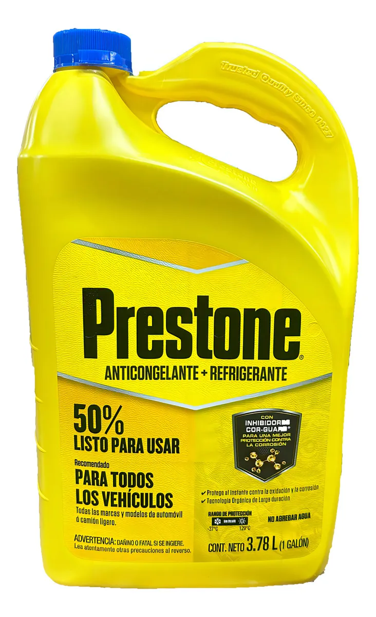 Coolante Prestone listo para usar mezcla precisa al 50% 3.78 Lts